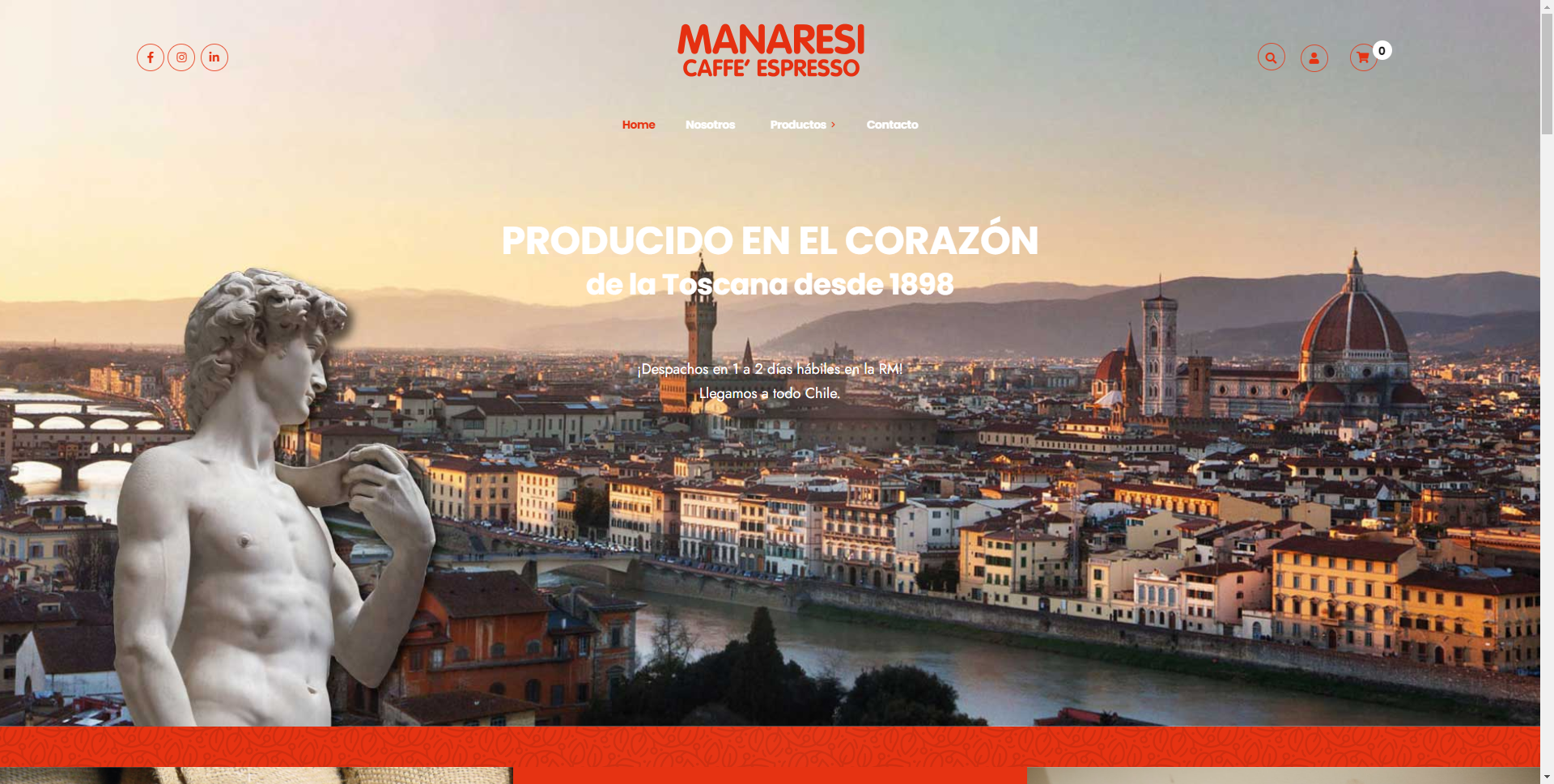 Diseño web manaresicaffe.cl