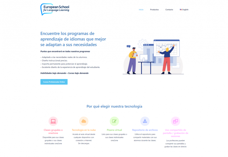 diseño web sitio web european school